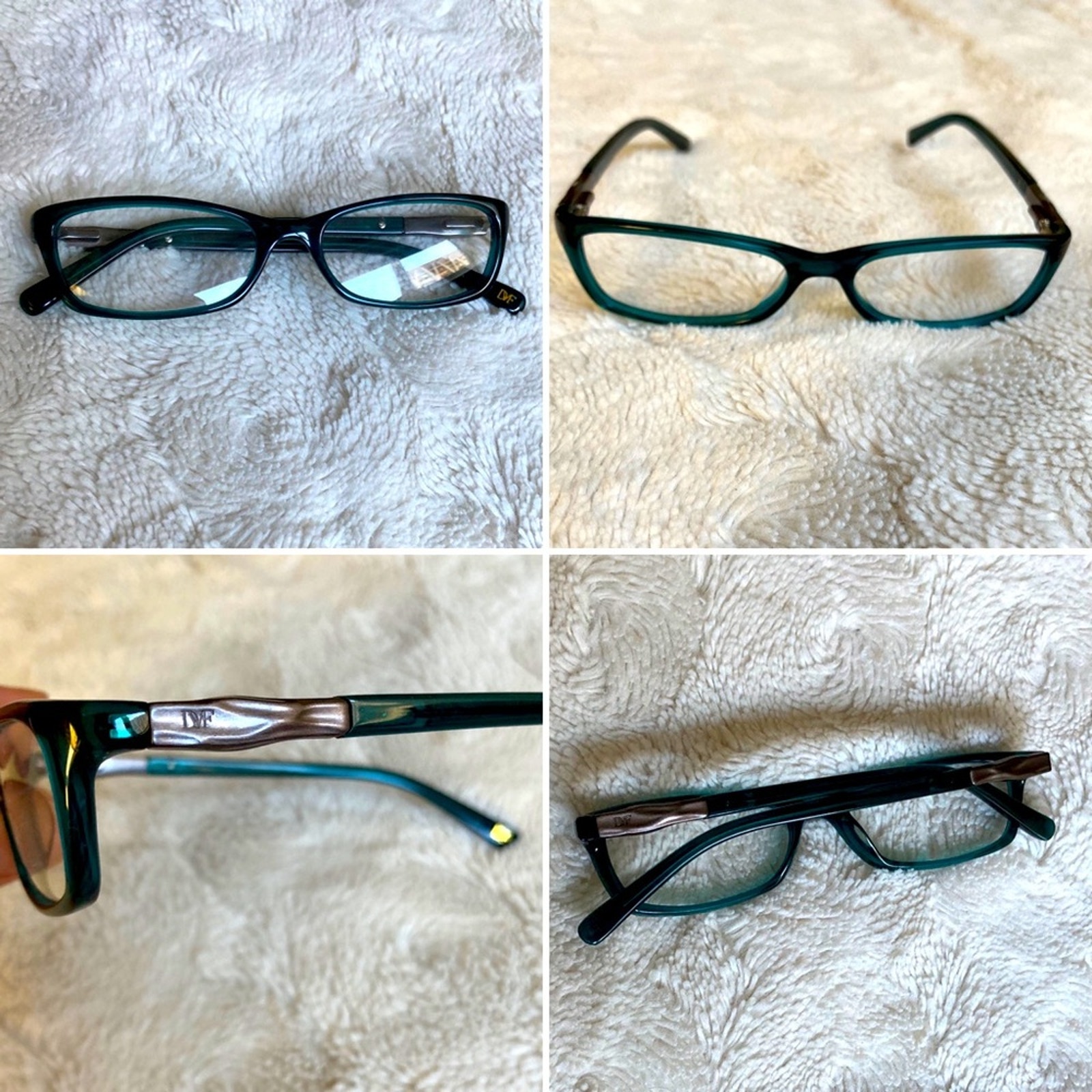 Dvf Emerald Green Shades Rectangular Glasses Frame